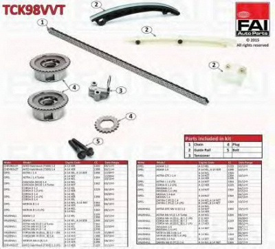 FAI AUTOPARTS tck98vvt -  Комплект цепи привода распредвала